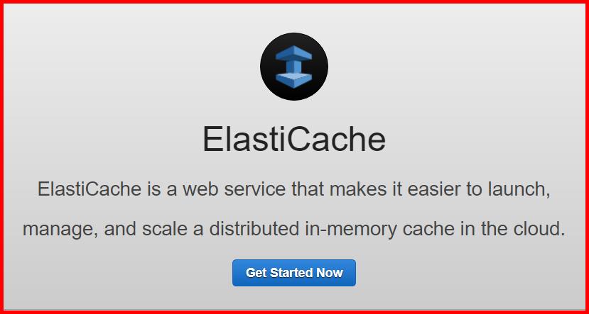 Picture showing the elasticcache home screen in AWS console